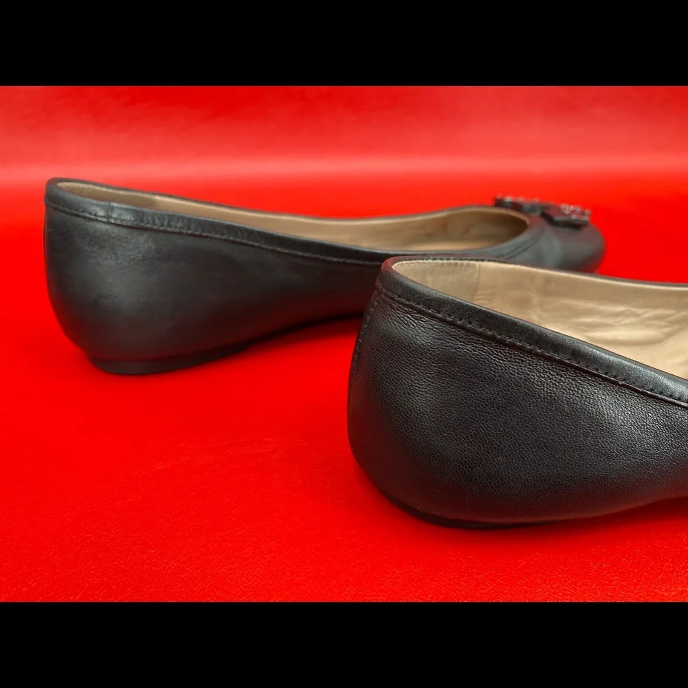 Tory Burch Lowell Black Leather Flats size 8M - Picture 13 of 16